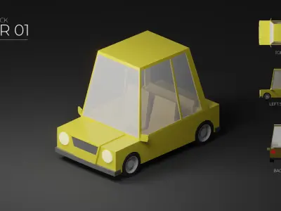 CARS PACK - Low poly - Cartoon Low-poly 3D model