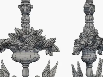 Baluster pair of ornate candlesticks 3D print model