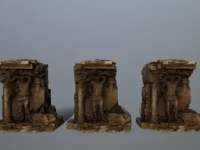 statue stone structure Low-poly 3D model
