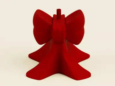 Christmas Red Bow Tree Stand 3D model
