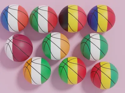 Flag Basketball Ball Collection 1 3D model
