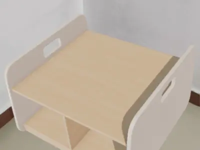 BigBacUp With Tray White Low-poly 3D model