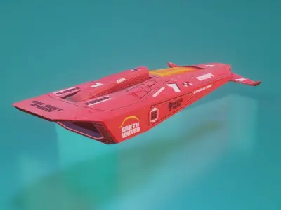Low Poly Stylized Sci-Fi Racing Hover Car Low-poly 3D model