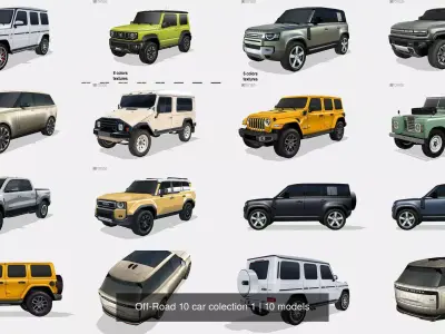 Off-Road 10 car colection 1 3D Model Pack