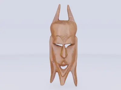 African Mask 02 Low-poly 3D model