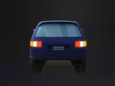 Lowpoly generic SUV car Low-poly 3D model