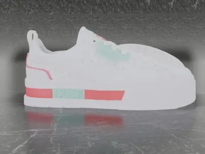 Puma 3D Shoes - White - Pink Low-poly 3D model