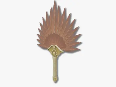 Hand fan Low-poly 3D model