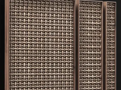 Wicker wood panel frame n2 3D model