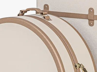 Collection of suitcases for travel 3D model