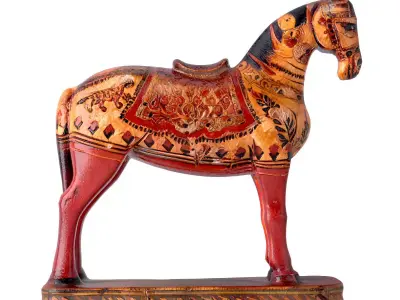 Polychrome Indian Horse Figure 3D model