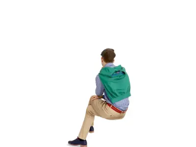 Classy Sitting Man CMan0325-HD2-O01P01-S - 3D Human  Low-poly 3D model