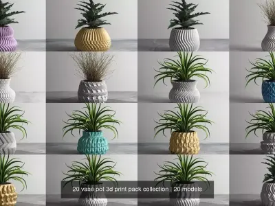 20 vase pot 3d print pack collection