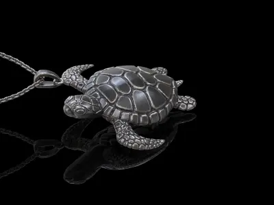 Sea turtle pendant 3D print model