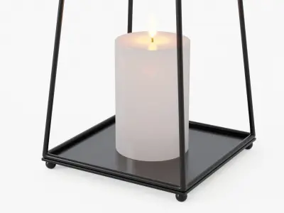 lantern01 two metal candle holders 3D model