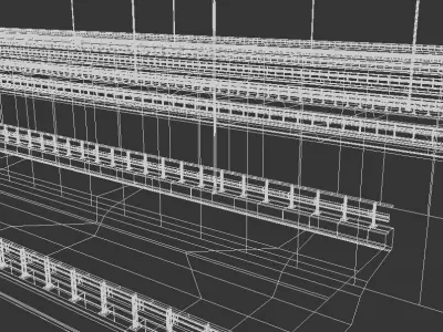 Bridges highway with curves 3D model