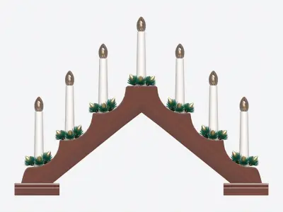 Advent 7-light Candlestick Arc 01 3D model