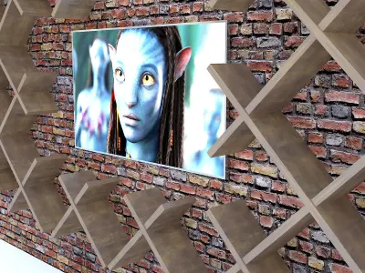 Shelf And Television Free low-poly 3D model