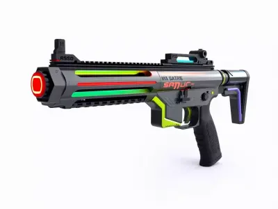 Neon Reflex Blaster model pack Low-poly 3D model