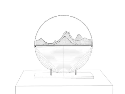 Zen Mountain Decorative Stand  Modern Art Sculpture Free 3D model