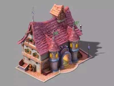 Game Cartoon - House 04 3D model
