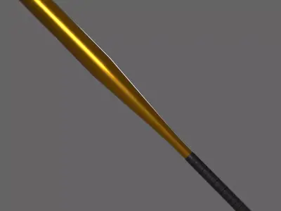 PBR Baseball Bat Yellow Low-poly 3D model