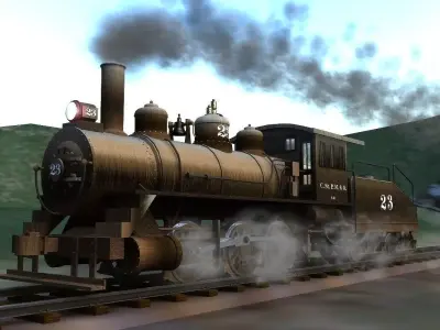 OMAHA 0-6-0 - Switching Locomotive - ANIMATED 3D model