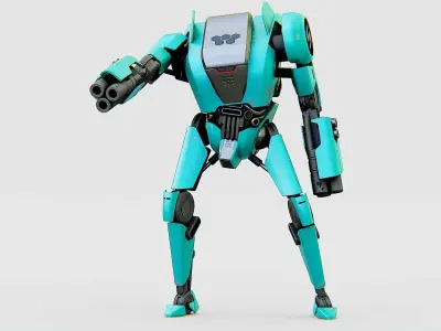 BATTLE DROID DF100 Rigged for Unreal Engine - Unity - MIXAMO 3D model