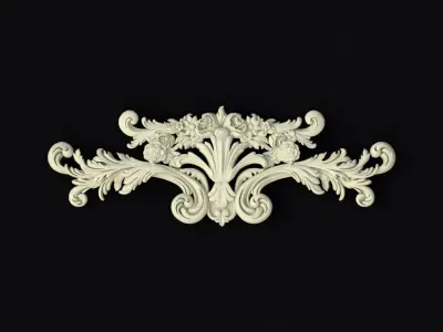 Central decor ornament for furniture 3D model 1023