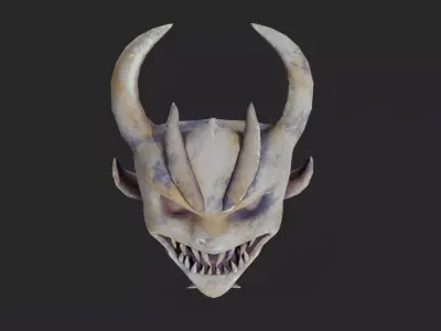 Stylized Demon Head Low-poly 3D model