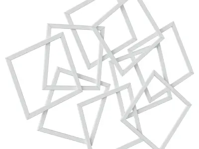 Wall panel Menta 113x94 gold 3D model