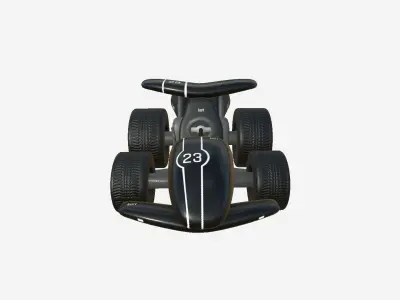 Cartoon Kart A09 Black - Vehicle Racing Design Low-poly 3D model