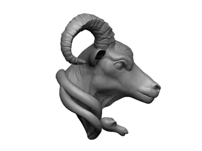 goat pendant 3D print model