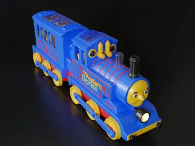 Childrens plastic toy train 3D model