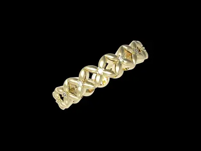 Eternity Flower Ring With Diamond Free 3D print model