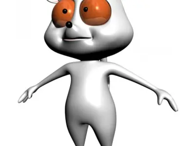 Cartoon Lemure Character Rigged Low-poly 3D model