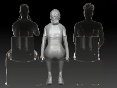 spectator at sports stadium girl 1 3D print model