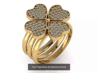 Clover Ring collection free 3D Model Pack