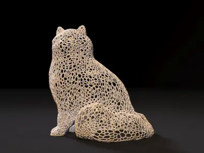 Fluffy cat 3D print model
