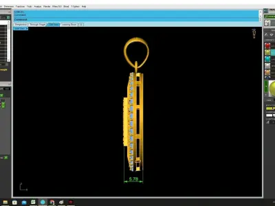 Luxury Diamond Initial N Pendant Necklace 3D Model 4252 3D print model