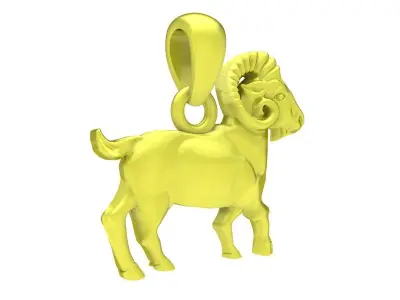 Zodiac Ram Goat Pendant Jewelry Design  4245 3D print model
