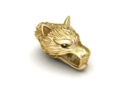 The WOLF gold head 3D print model