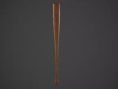baseball bat Low-poly 3D model 10