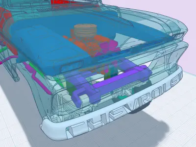 12 inch lift 1965 K10 Crew Cab add ons volume 3 with trailer 3D print model