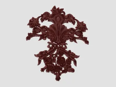 Floral Wood Carving for Furniture - 7 3D model