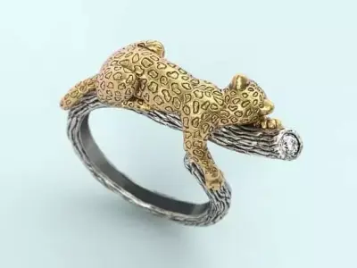 sleeping leopard 3D print model