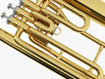 Euphonium golden tuba 3D model