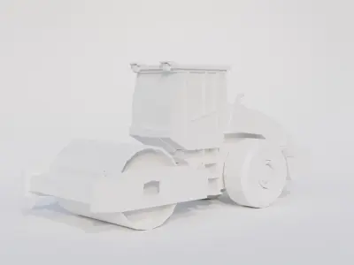 Low Poly Road Roller Low-poly 3D model