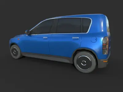 Generic  Hatchback 01 Clean Blue Low-poly 3D model