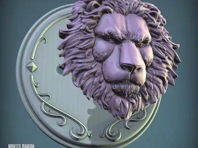 Haunted Mansion Lion Plaque 3D Printable Sculpt 3D print model